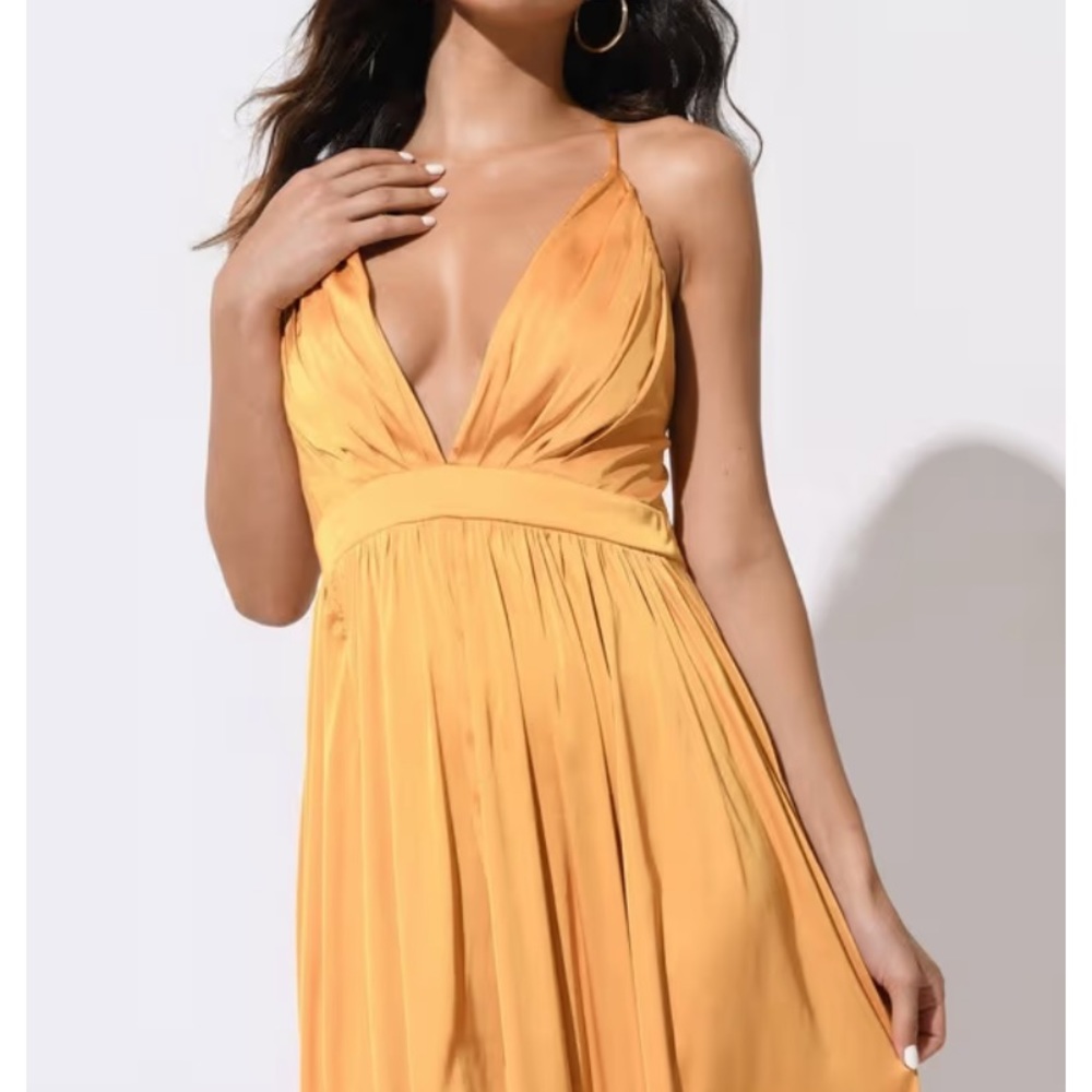 Tobi Marigold Satin Dress NWOT size M